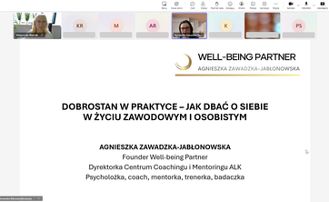 Zrzut ekranu ze slajdem tytułowym webinaru